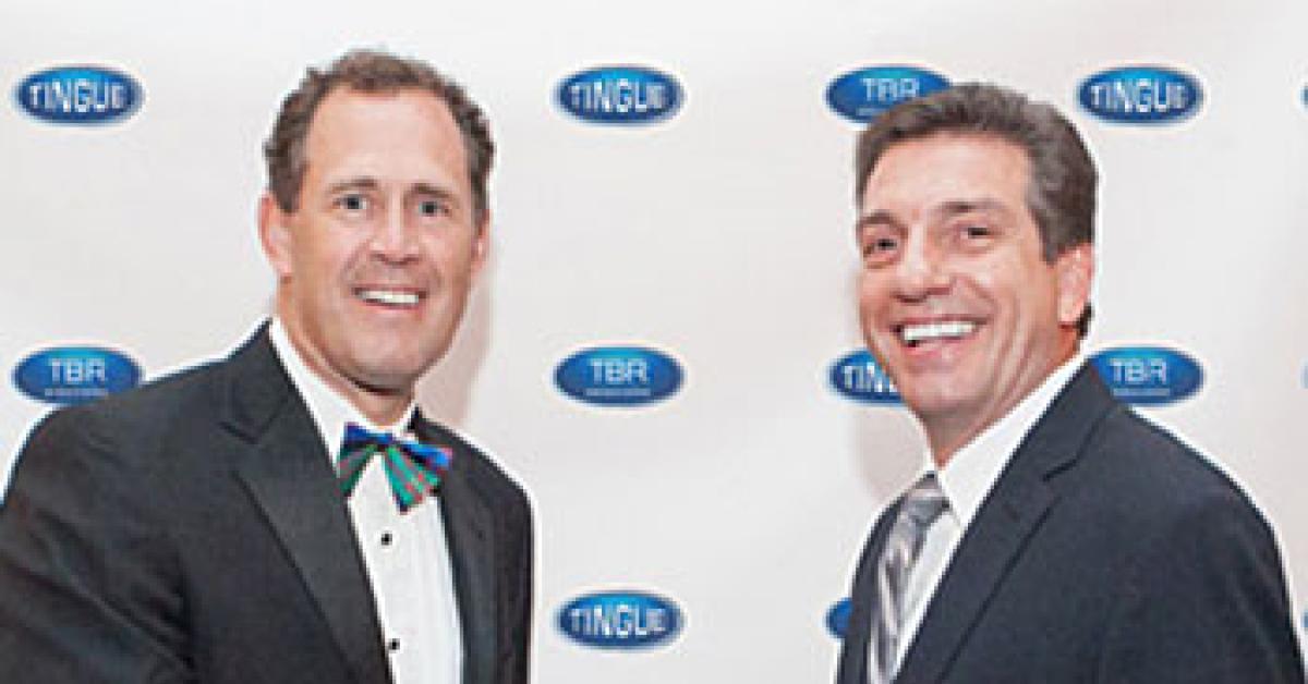 David Tingue (left) welcomes J.R. Ryan image