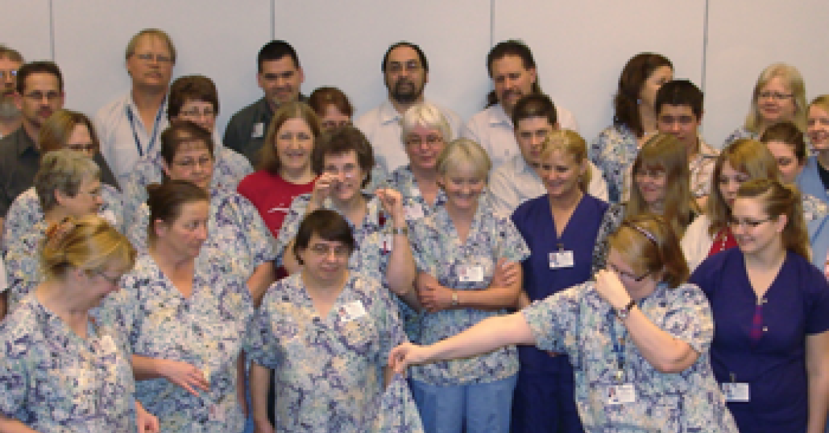 Members of the Marquette General Hospital housekeeping department.