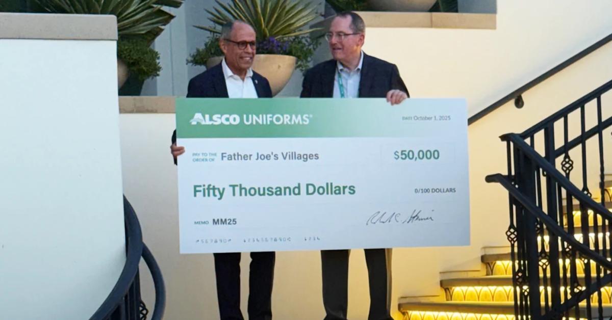 Alsco Donates $50,000 to Father Joe’s Villages