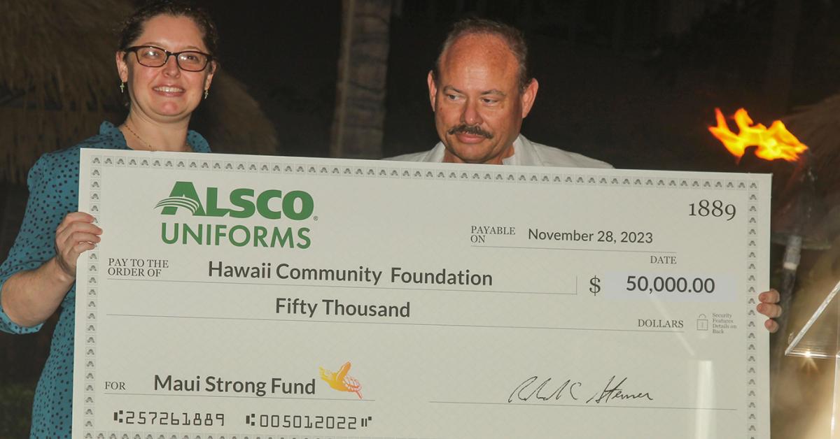 Alsco Uniforms Donates $50,000 to Maui Strong Fund
