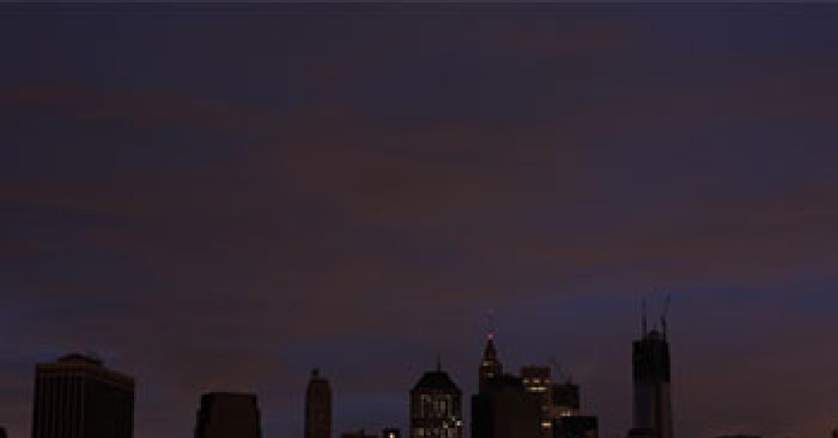 Manhattan skyline without power