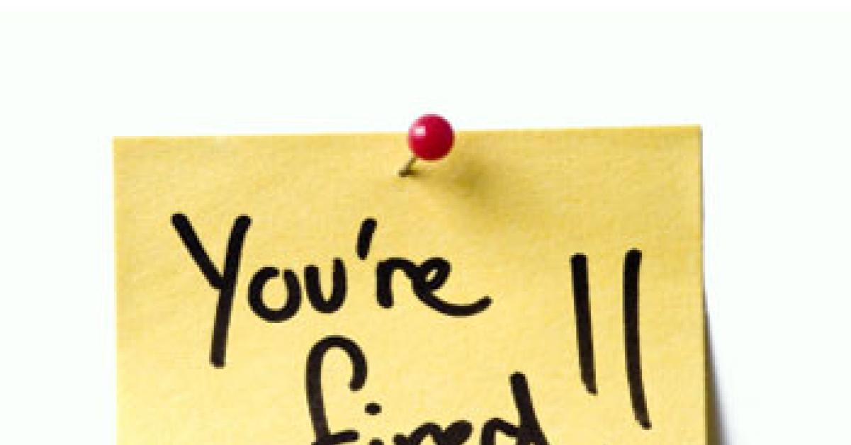 you're fired post-it note